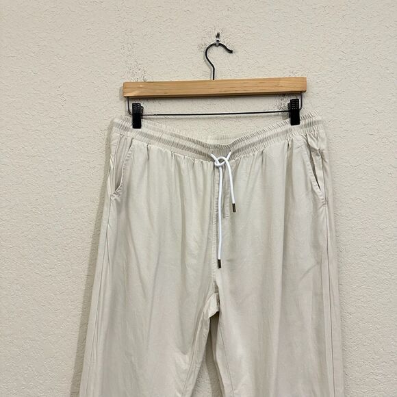 DANDY DEL MAR Linen-Blend Pants Vintage Ivory Brisa Summer Beach - Picture 3 of 15